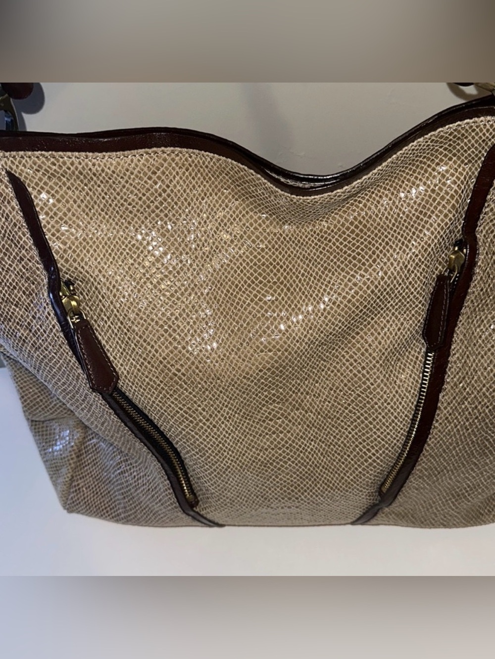 OrYANY Bette Embossed Python Leather Bag. Dust bag included NWOT - Picture 2 of 11